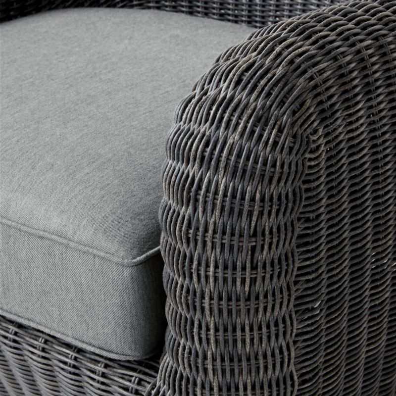 Bacio Charcoal Grey All-Weather Rattan Outdoor Lounge Chair with Grey Sunbrella® Cushions - image 7 of 8