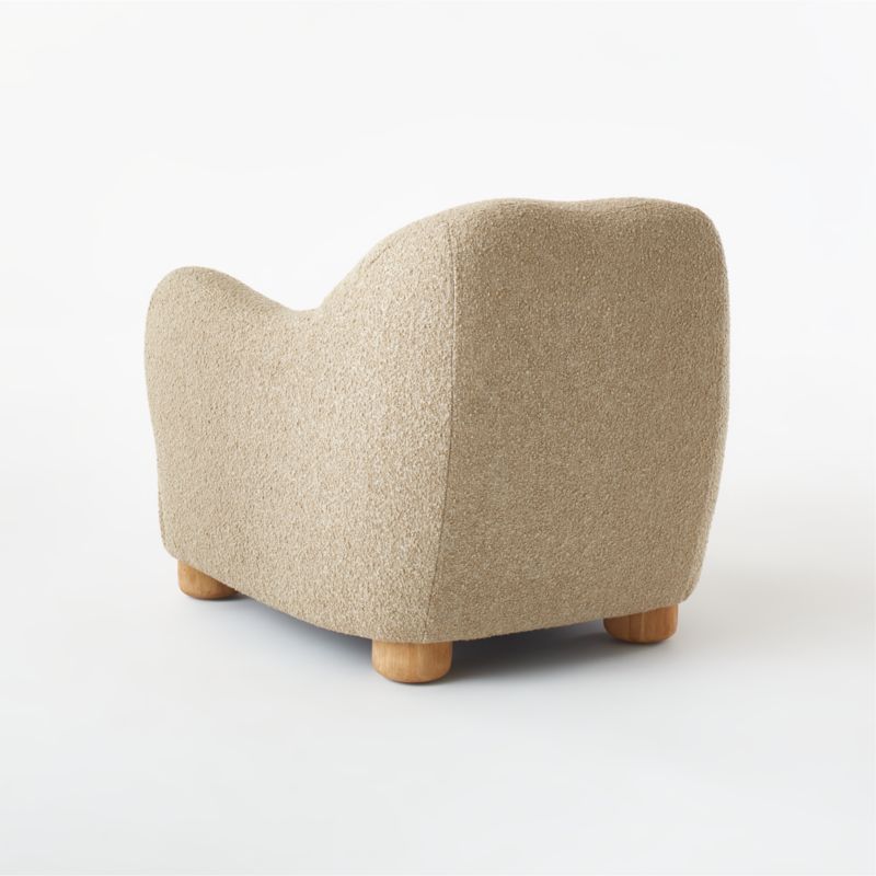 Bacio Camel Boucle Lounge Chair with Bleached Oak Legs - image 7 of 13