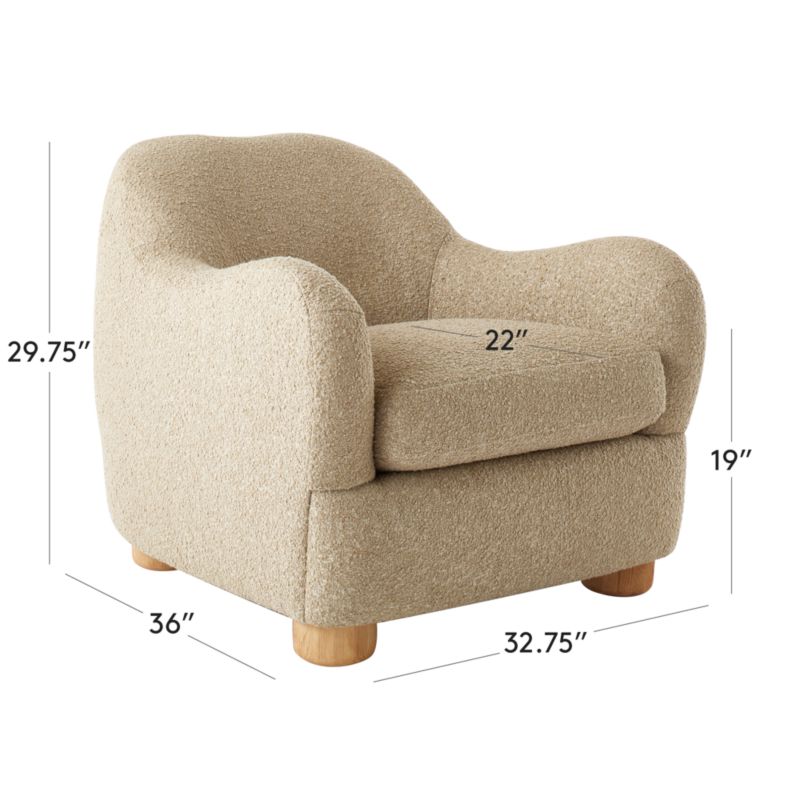 View Bacio Camel Boucle Lounge Chair with Bleached Oak Legs - image 3 of 13