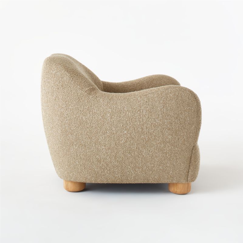 Bacio Camel Boucle Lounge Chair with Bleached Oak Legs - image 6 of 13