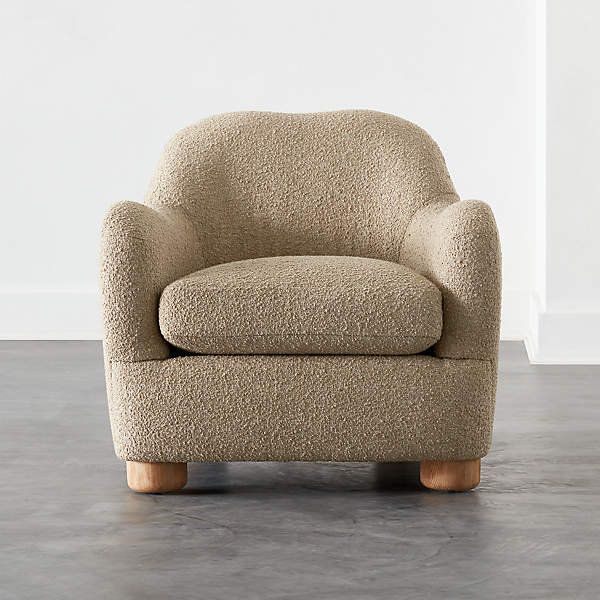 Bacio Camel Boucle Lounge Chair Cb2, Living Room Lounge Chairs Canada