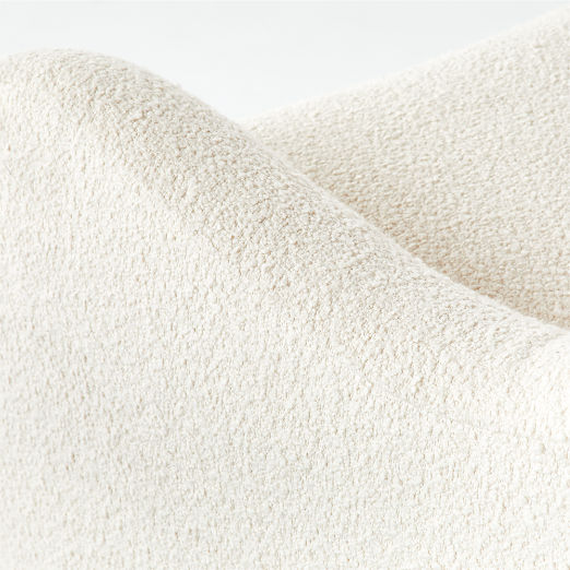 Bacio Cream Boucle Lounge Chair with Bleached Oak Legs