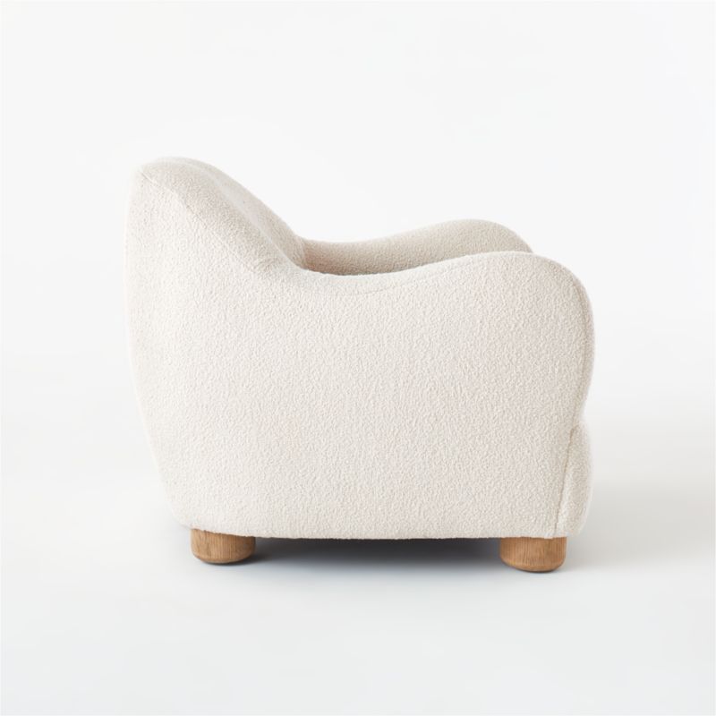 Bacio Cream Boucle Lounge Chair with Bleached Oak Legs by Ross Cassidy - image 6 of 13