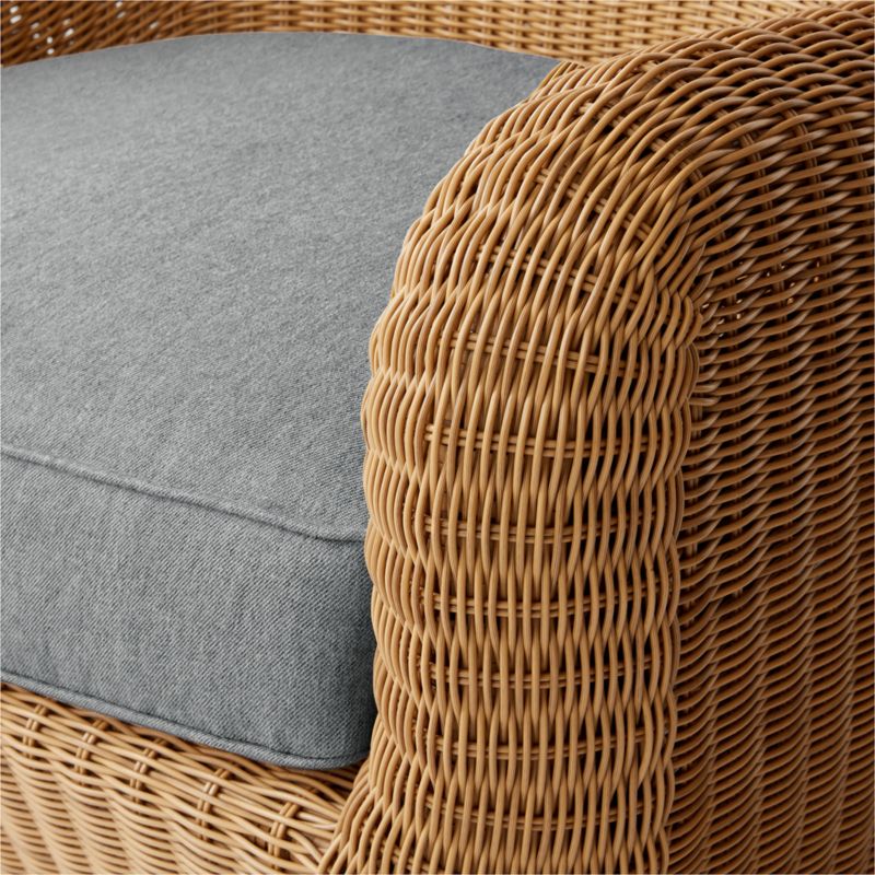 Bacio Light Brown All-Weather Rattan Outdoor Lounge Chair with Grey Sunbrella® Cushions - image 5 of 6