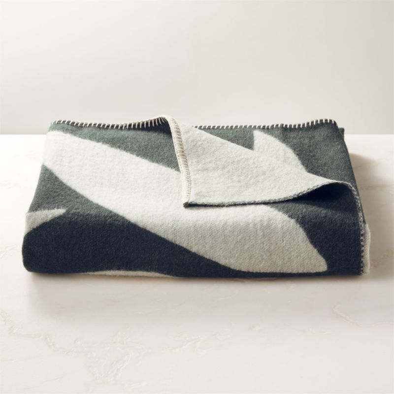 View Bailey Dark Teal and Warm White Reversible Alpaca Throw Blanket details