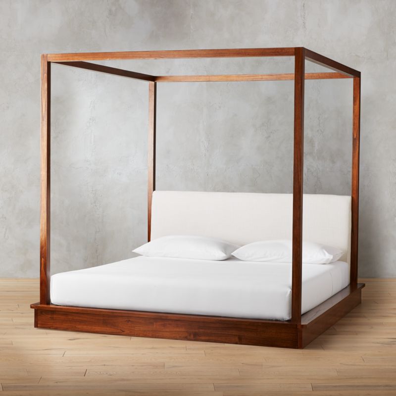 Bali Wood Canopy Bed King + Reviews | CB2