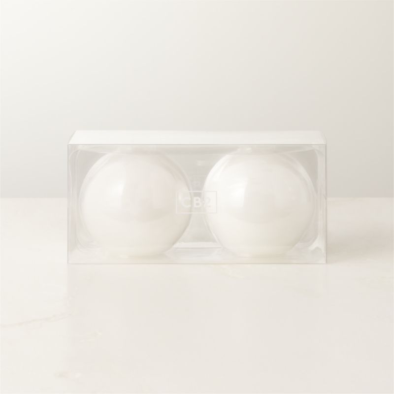 View White Ball Candles Set of 2 details