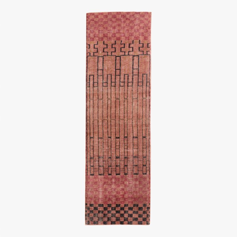 Bamini Hand-Knotted Terracotta Red Wool/Cotton Runner Rug 2.5'x8' - image 0 of 3