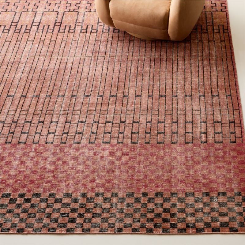 Bamini Hand-Knotted Terracotta Red Wool/Cotton Area Rug 9'x12' - image 2 of 4