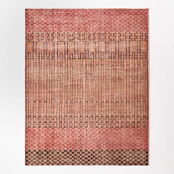 Bamini Hand-Knotted Terracotta Red Wool/Cotton Area Rug 10'x14'