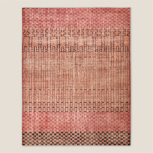 Bamini Hand-Knotted Terracotta Red Wool/Cotton Area Rug