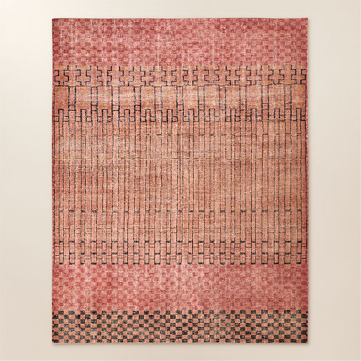 Bamini Hand-Knotted Terracotta Red Wool/Cotton Area Rug 9'x12'