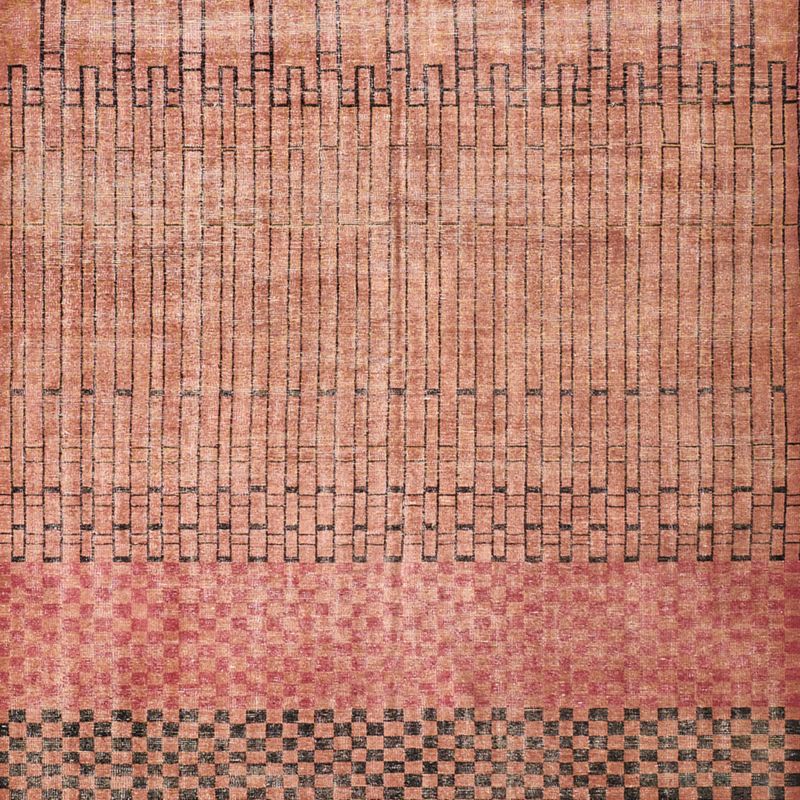 Bamini Hand-Knotted Terracotta Red Wool/Cotton Rug Swatch 12"x12" - image 0 of 5