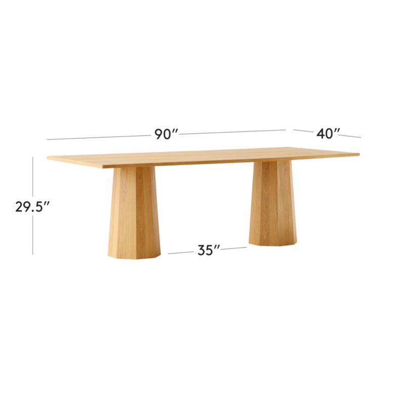 View Bancroft Rectangular Oak Wood Dining Table 90" - image 3 of 9