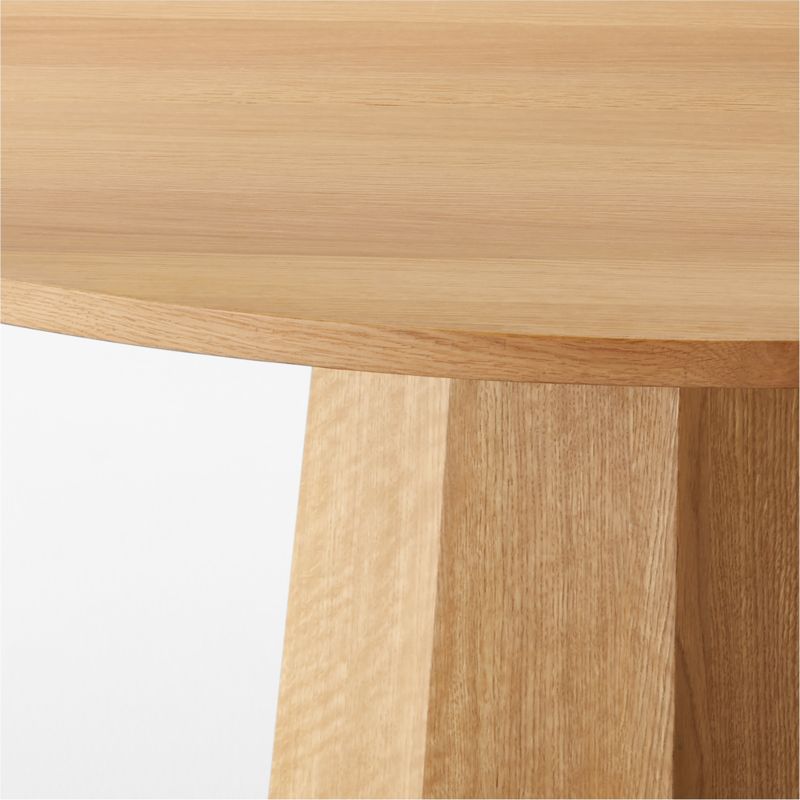 Bancroft 60" Round Oak Pedestal Dining Table - image 5 of 8