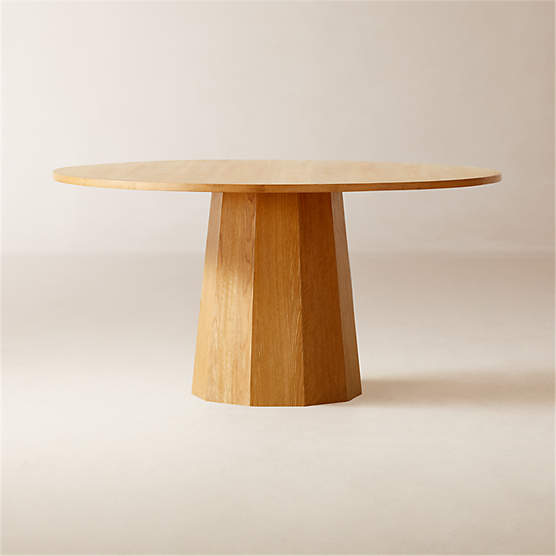 Bancroft 60" Round Oak Pedestal Dining Table