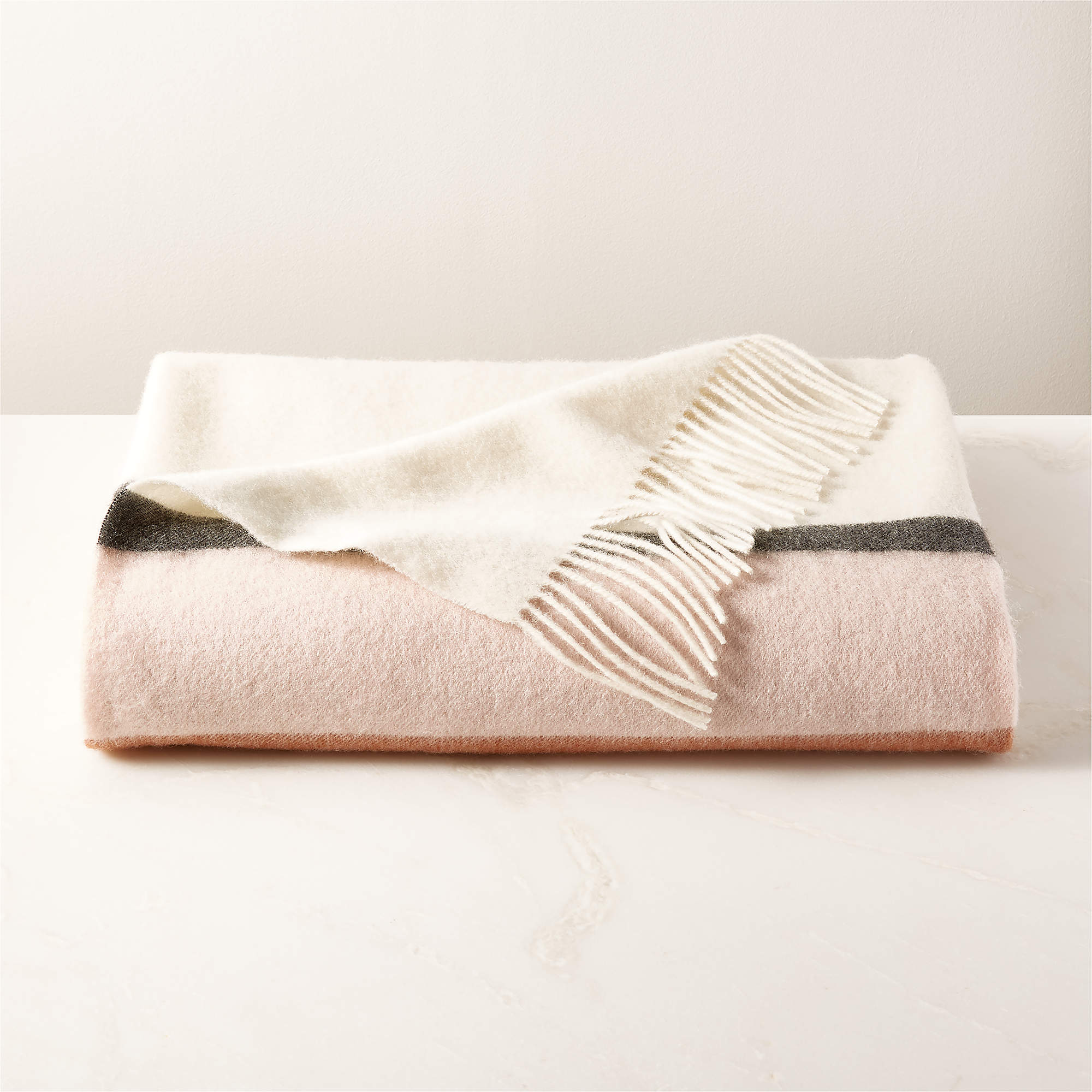 Banda Striped Merino Wool Throw Blanket + Reviews CB2