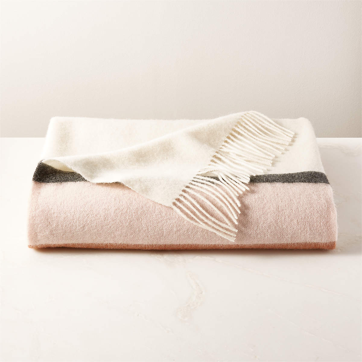 Banda Striped Merino Wool Throw Blanket + Reviews CB2