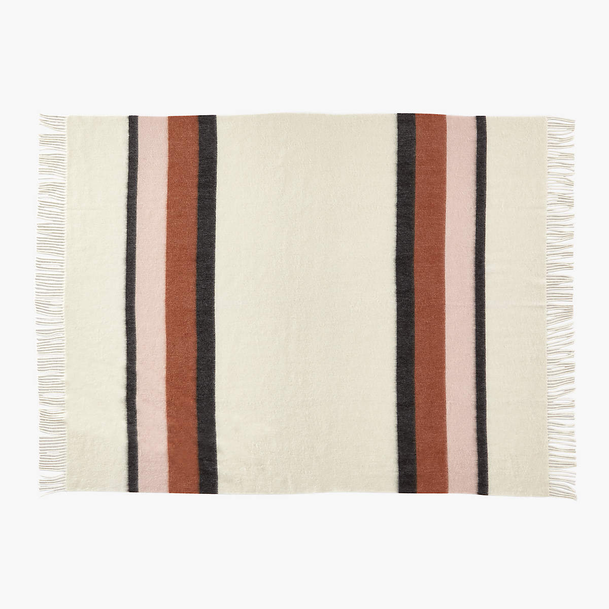 Banda Striped Merino Wool Throw Blanket + Reviews | CB2