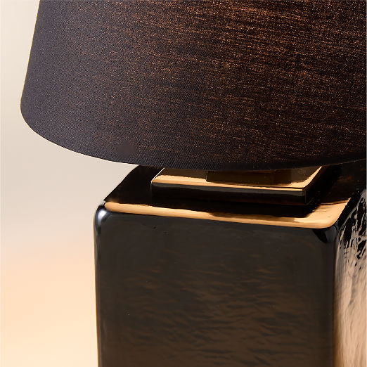 Bandit Black Cast Glass Table Lamp 11"