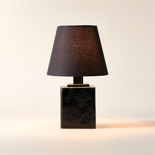 Bandit Black Cast Glass Table Lamp 11"