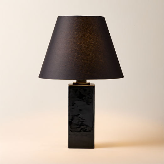Bandit Black Cast Glass Table Lamp 20"