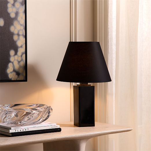 Bandit Black Cast Glass Table Lamp 20"