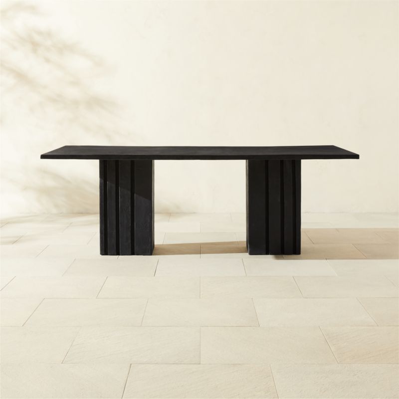 Bandon 86" Rectangular Black Concrete Outdoor Dining Table - image 0 of 7