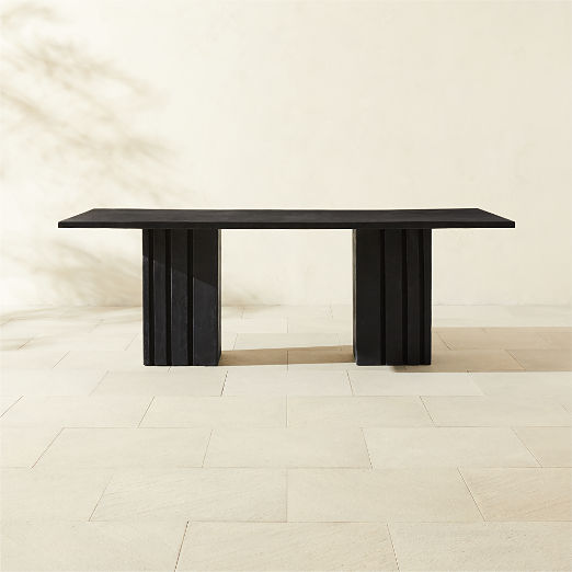 Bandon 86" Rectangular Black Concrete Outdoor Dining Table