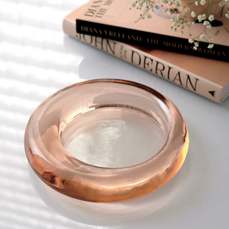 Bangle Dirty Rose Glass Decorative Bowl - image 6 of 18