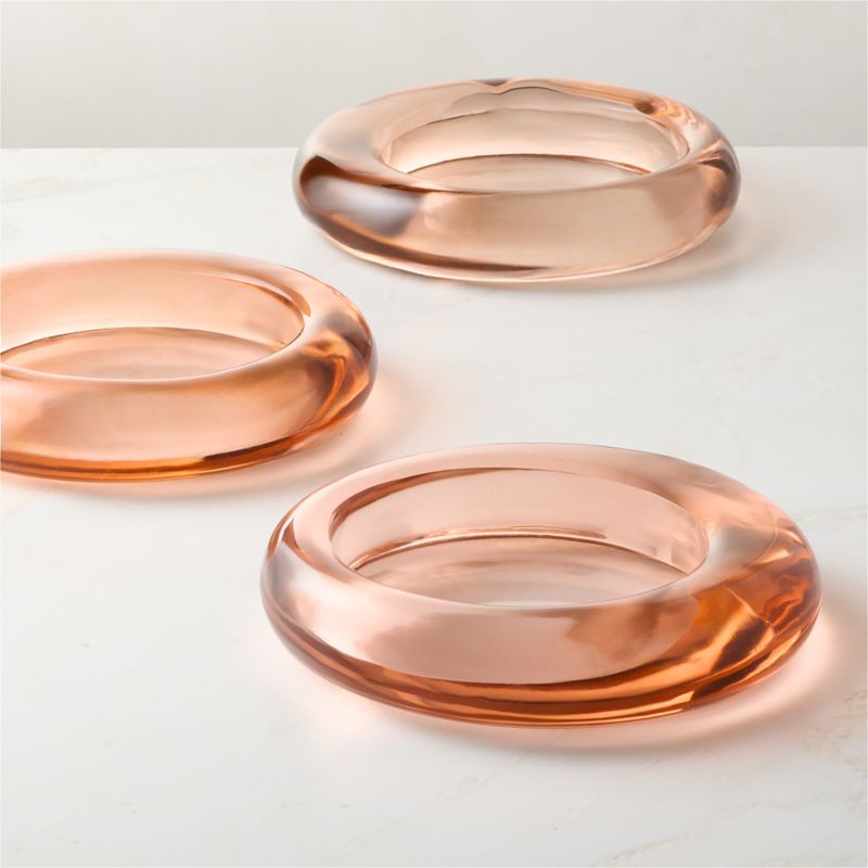 Bangle Dirty Rose Glass Decorative Bowl - image 3 of 20