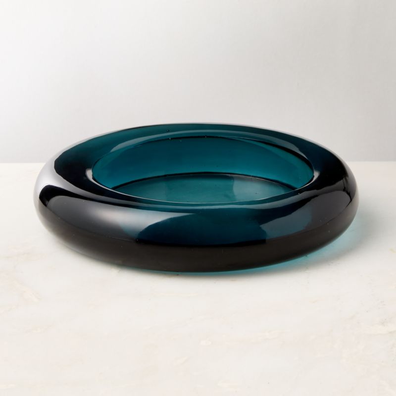 View Bangle Teal Glass Decorative Bowl details