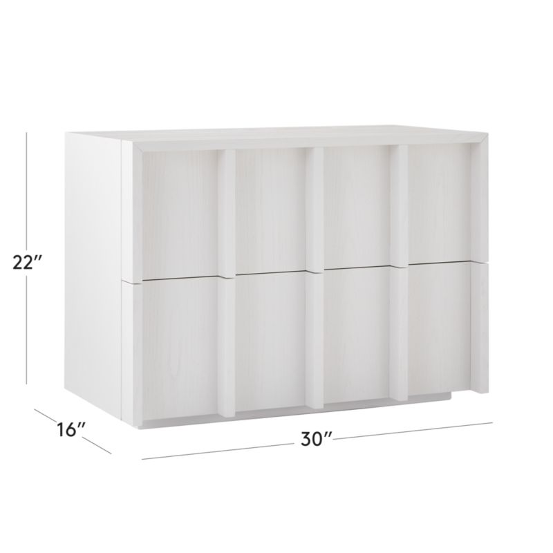 Banyan 2-Drawer White Wood Nightstand | CB2