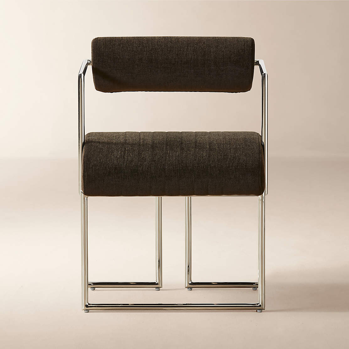 Barber Brown Leather Dining Chair CB2