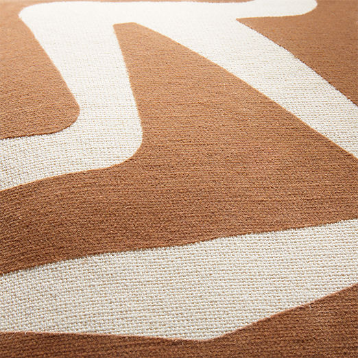 Barcelos Light Brown Throw Pillow with Feather-Down Insert 23"x23"