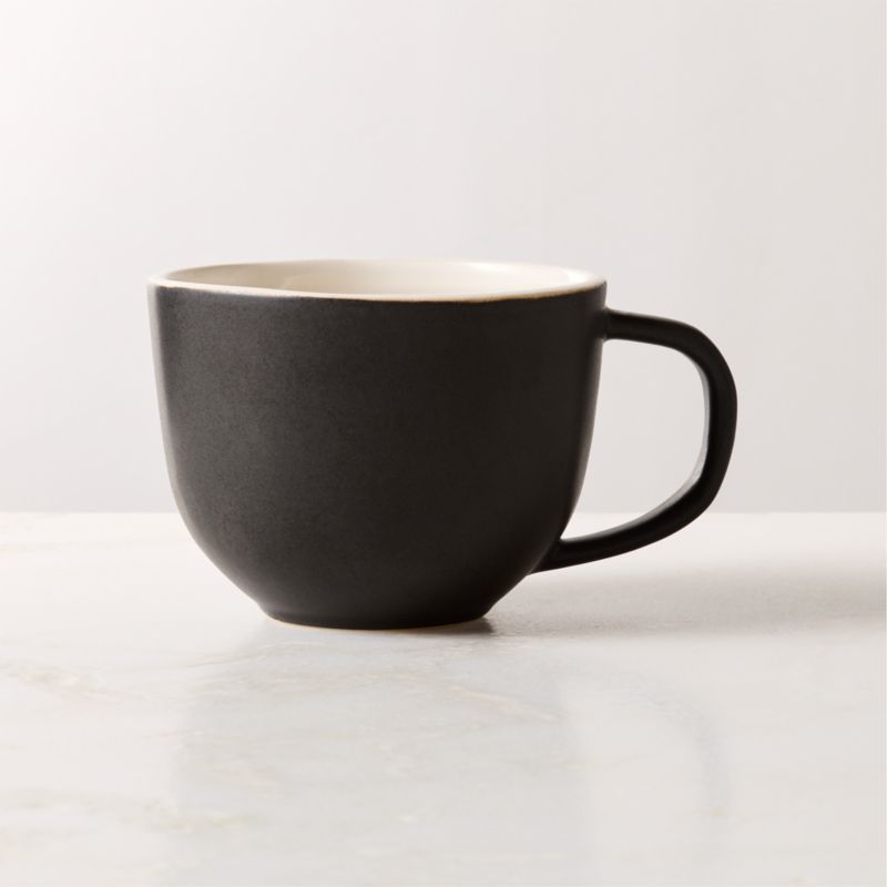 View Barchan Black and Warm White Stoneware Mug by Kravitz Design details
