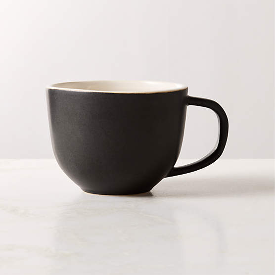 Barchan Black and Warm White Stoneware Mug by Kravitz Design