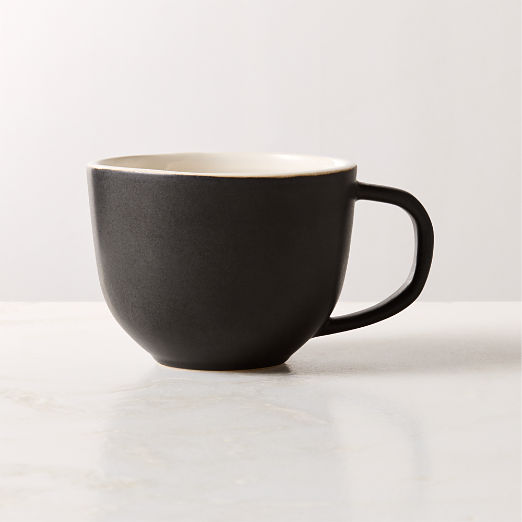 Barchan Black and Warm White Stoneware Mug by Kravitz Design