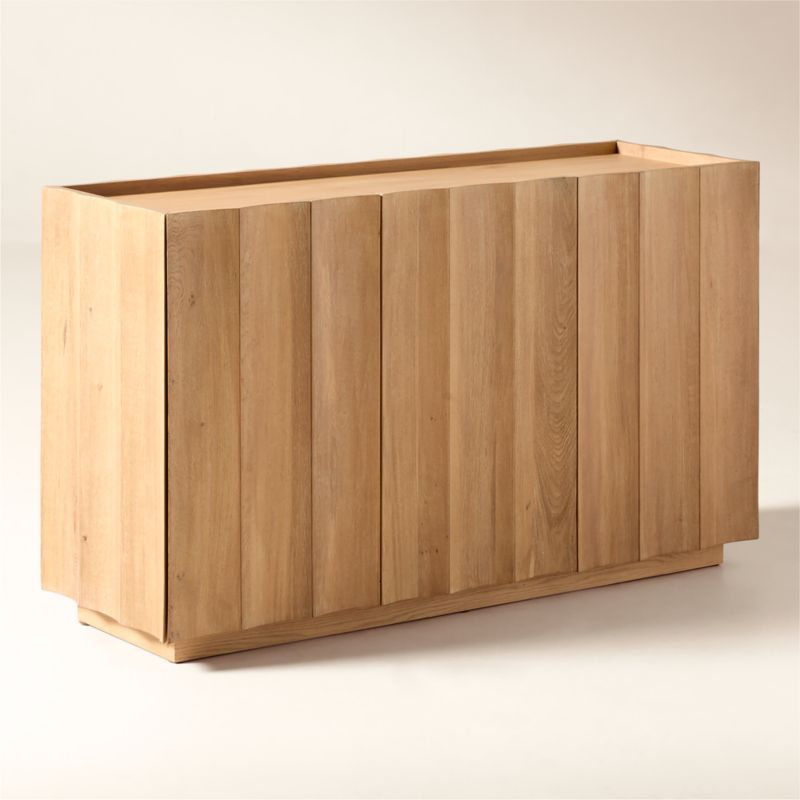 Bardo 54" Scalloped Oak Wood Credenza - image 2 of 7