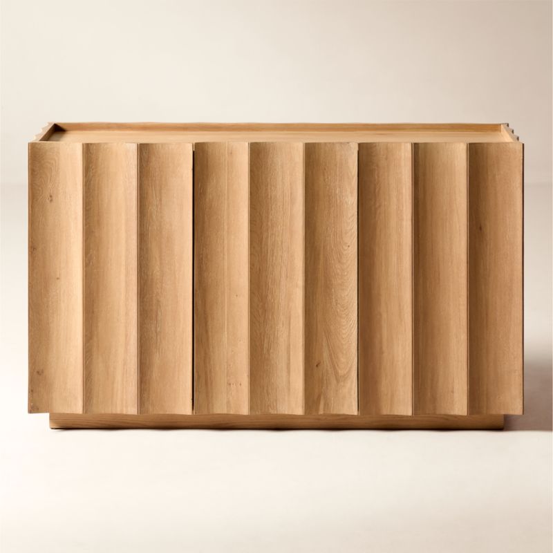 Bardo 54" Scalloped Oak Wood Credenza - image 0 of 7