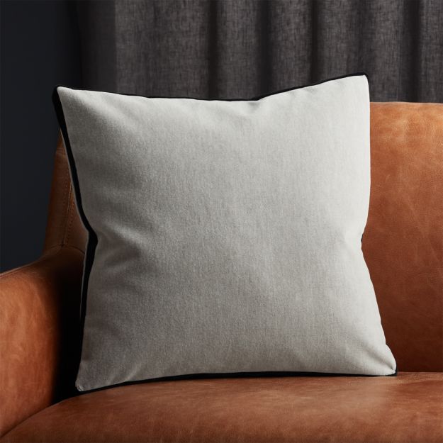 18" Bardo Light Grey Velvet Pillow with FeatherDown Insert + Reviews CB2