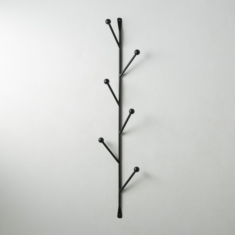 black wall coat rack