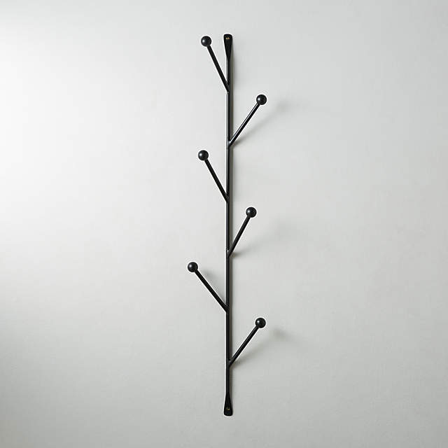 Barker Matte Black Vertical Wall, Wall Mounted Coat Rack White And Black