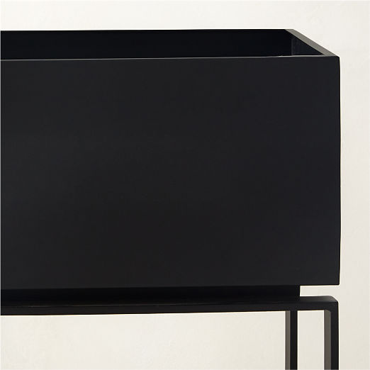 Baros Rectangular Black Metal Indoor/Outdoor XL Planter 30"