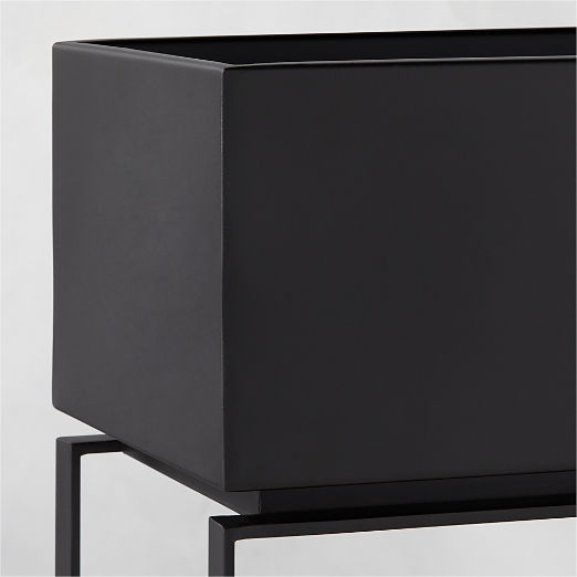 Baros Rectangular Black Metal Indoor/Outdoor XL Planter 22"H