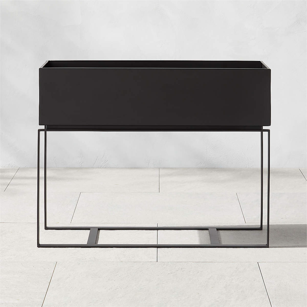 Baros Black Metal Outdoor Raised Planters CB2