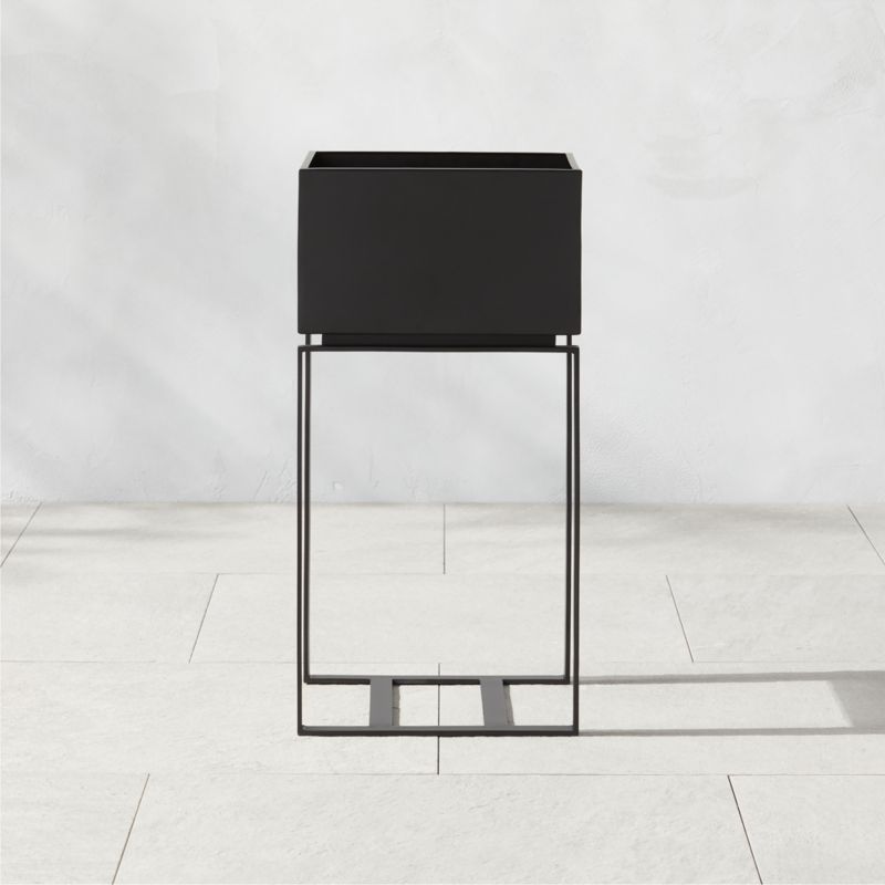 View Baros Black Metal Outdoor Raised Planter Medium details