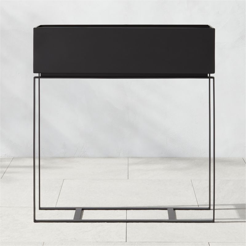 View Baros Black Metal Outdoor Raised Planter Tall details
