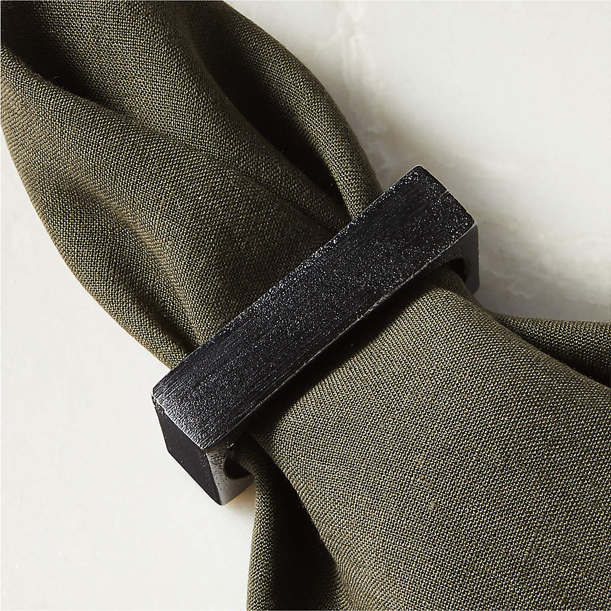 Barre Black Napkin Ring + Reviews | CB2