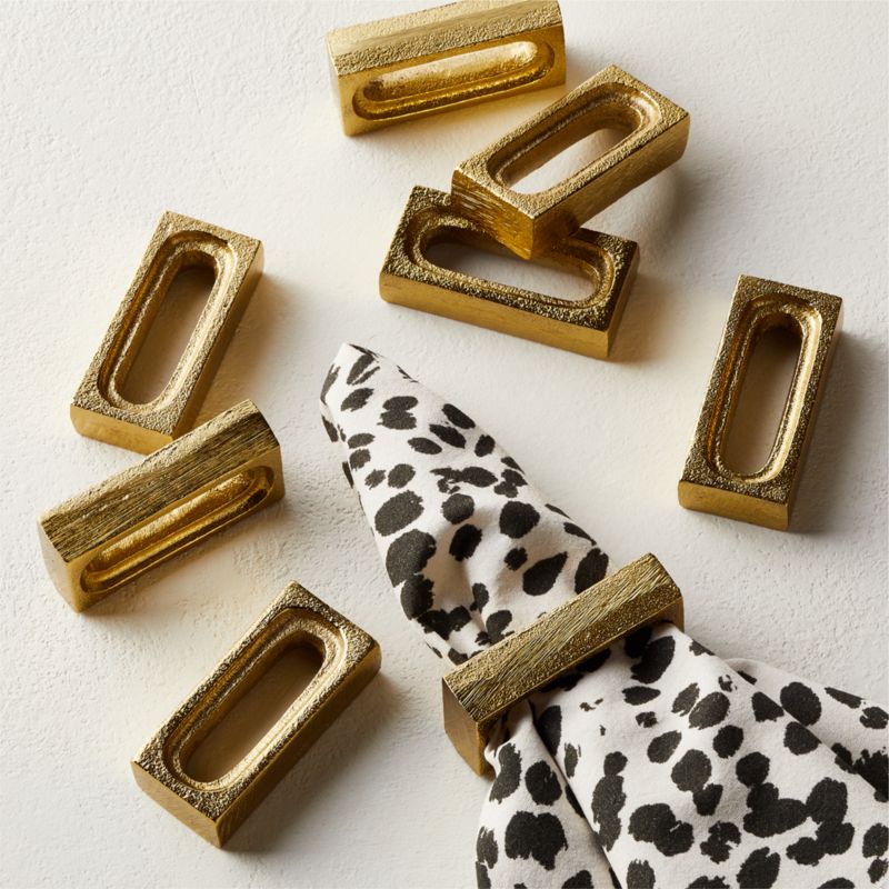 View Barre Gold Napkin Rings Set of 8 details